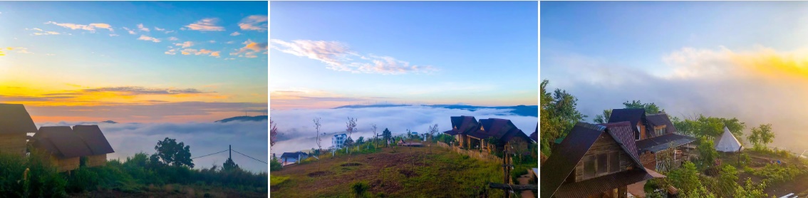 Ngôi nhà trên đỉnh núi mây phủ, ngập tràn hương sắc hoa